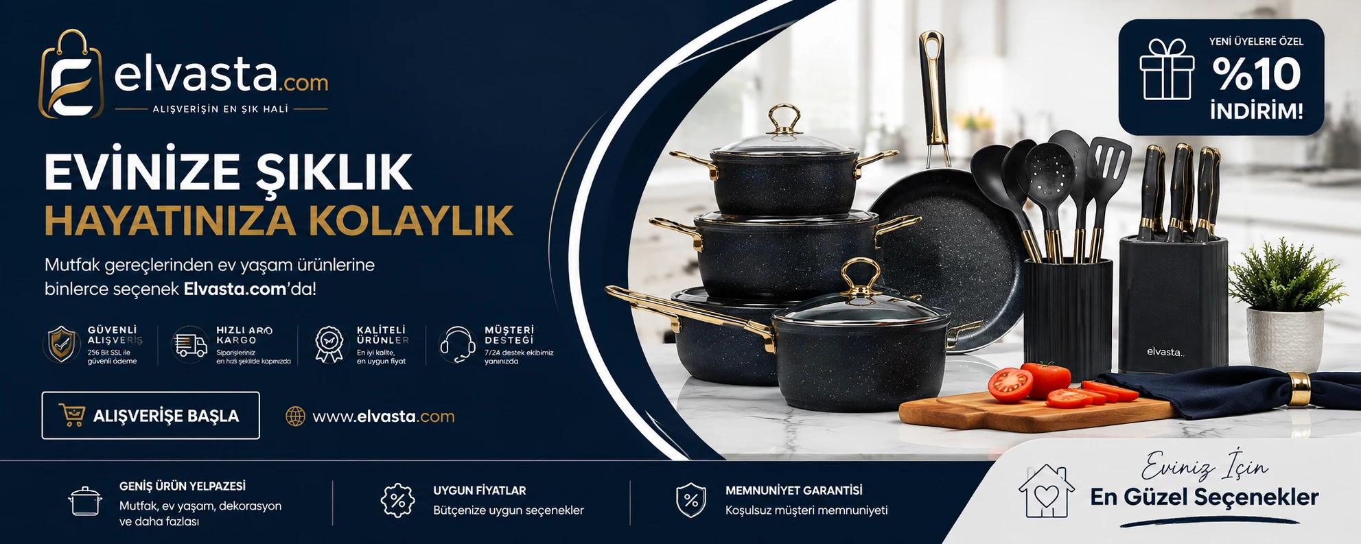 Evinize şıklık, hayatınıza kolaylık — mutfak gereçleri ve ev yaşam ürünleri