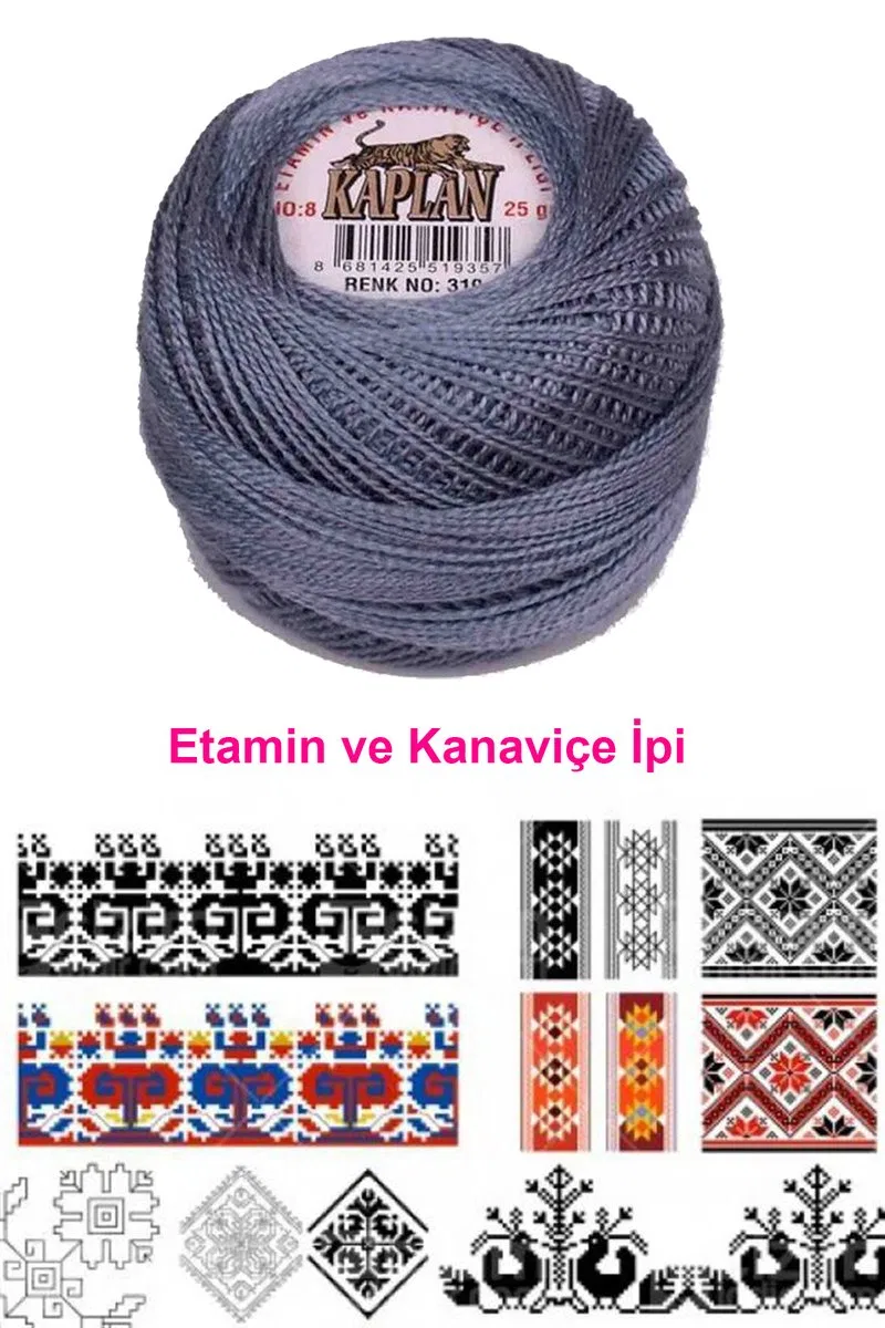 Kaplan Etamin Ve Kanaviçe İpi 8 No Kod/Renk: 319 - Royaleks görsel 2