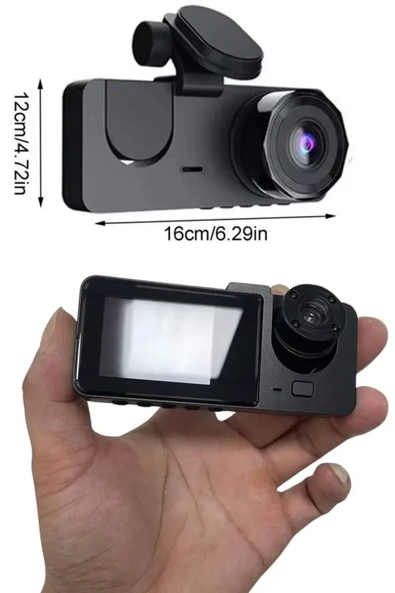 3 Kameralı 2 İnç 1080P Araç İçi Kamera Sürüş Kamerası CarPlay görsel 5