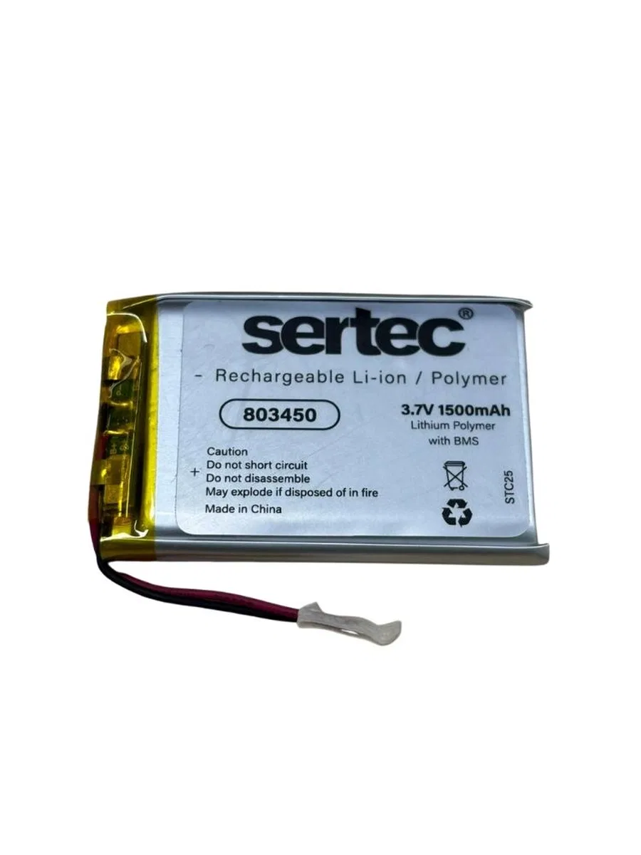 Sertec 803450 3. 7v 1500mah Li-polymer Pil (devreli/1. 5a)