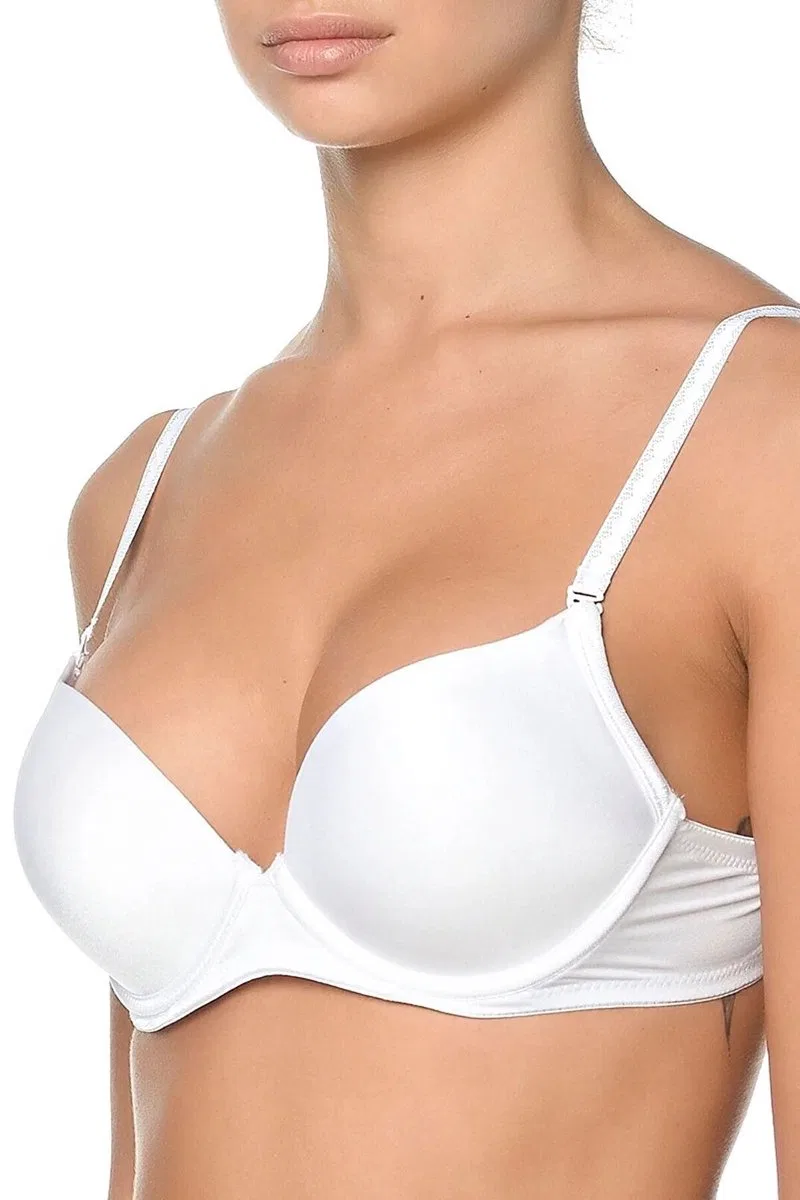 Orkide Kadın Beyaz 2 Beden Büyüten Full Push-up Dolgulu Sihirli Destekli Sütyen Reina görsel 8