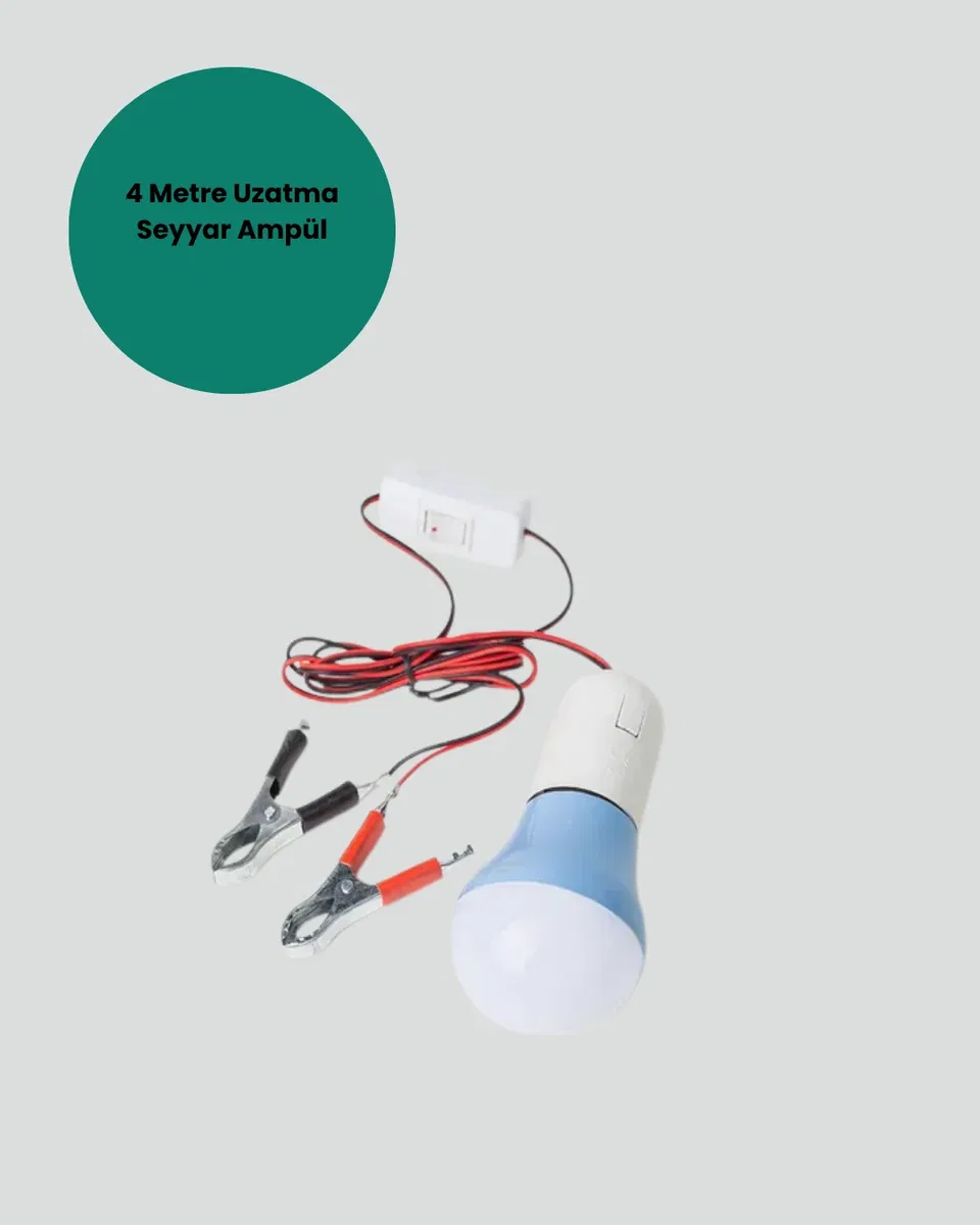 12V LED Ampul Timsah Kıskaçlı Taşınabilir Aydınlatma görsel 5