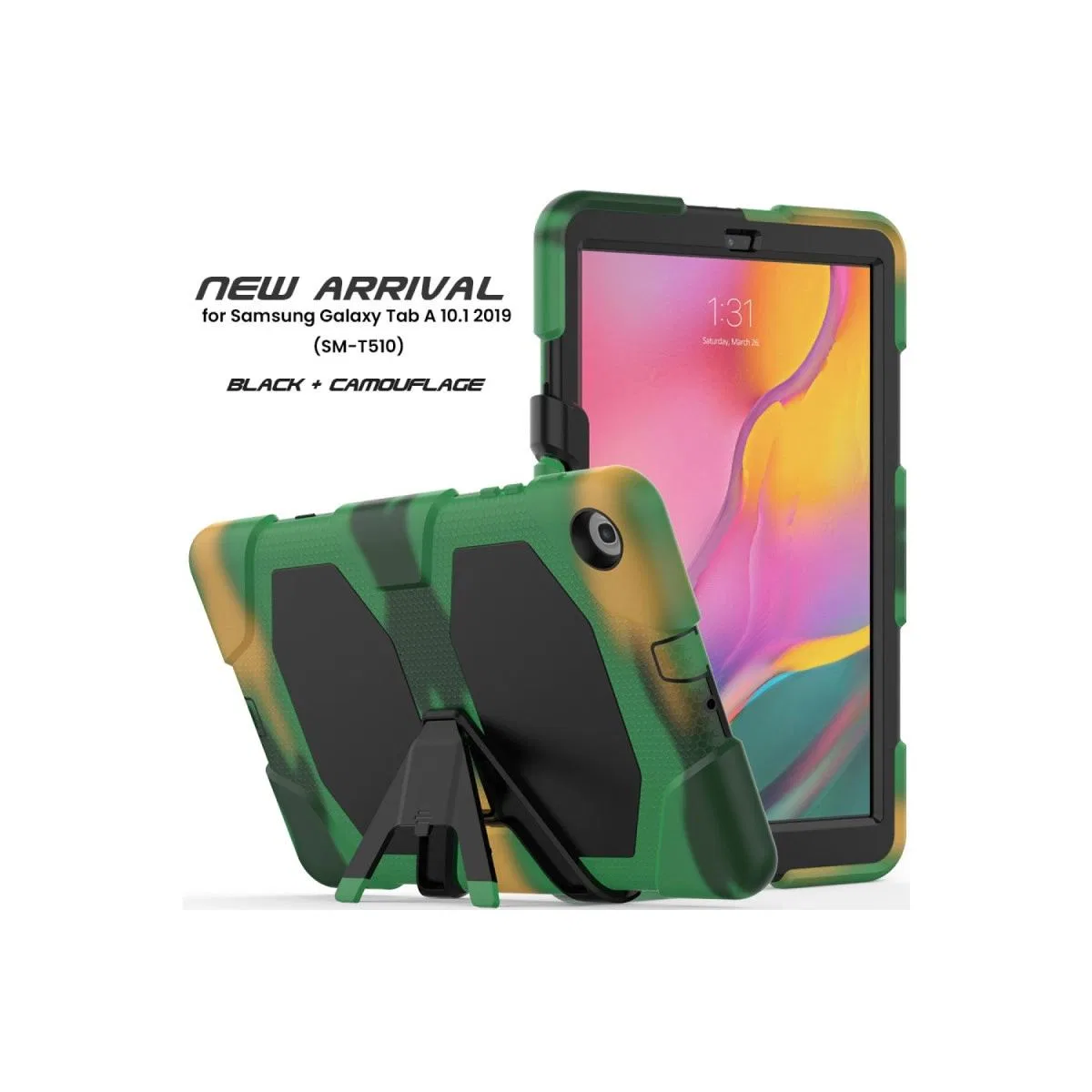 Samsung Galaxy T510 Tab A 10. 1 Kılıf Griffin Tablet Kapak - Kamuflaj görsel 2