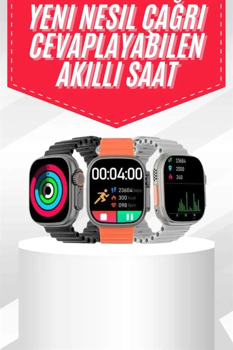 Android ve İOS Uyumlu Uyku ve Sağlık Takibi Yapabilen 3 Kordonlu Akıllı Saat görsel 2