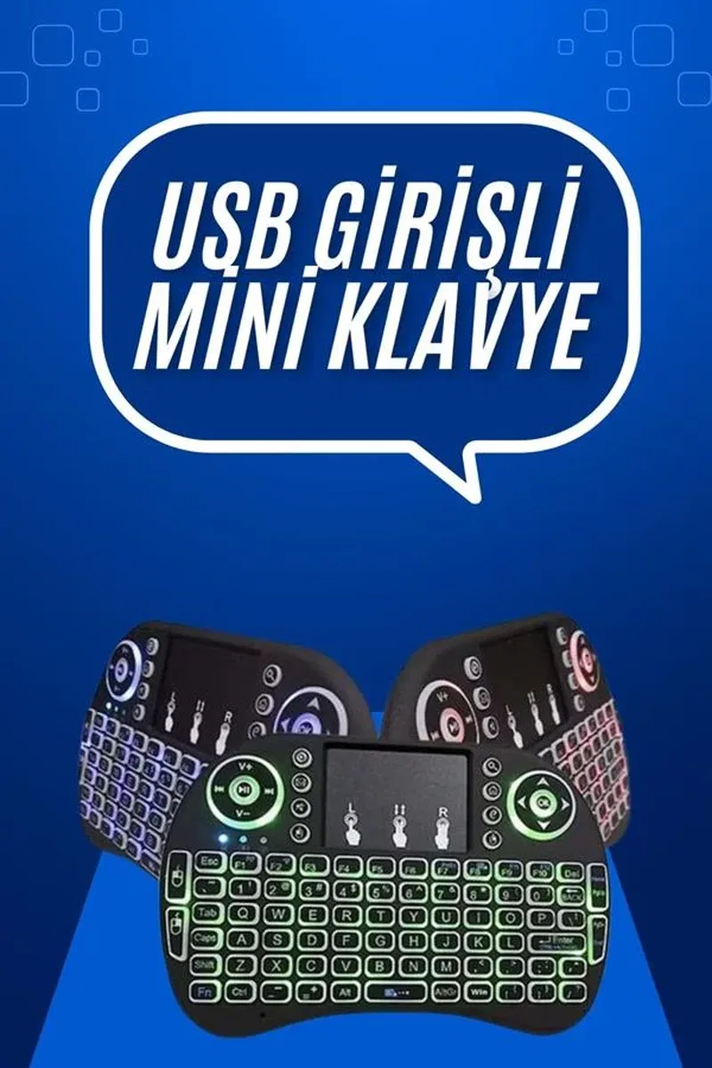 Mini Klavye Gaming Pc Playstation Ledli Mouse Rgb Mouse Bluetooth Usb görsel 2