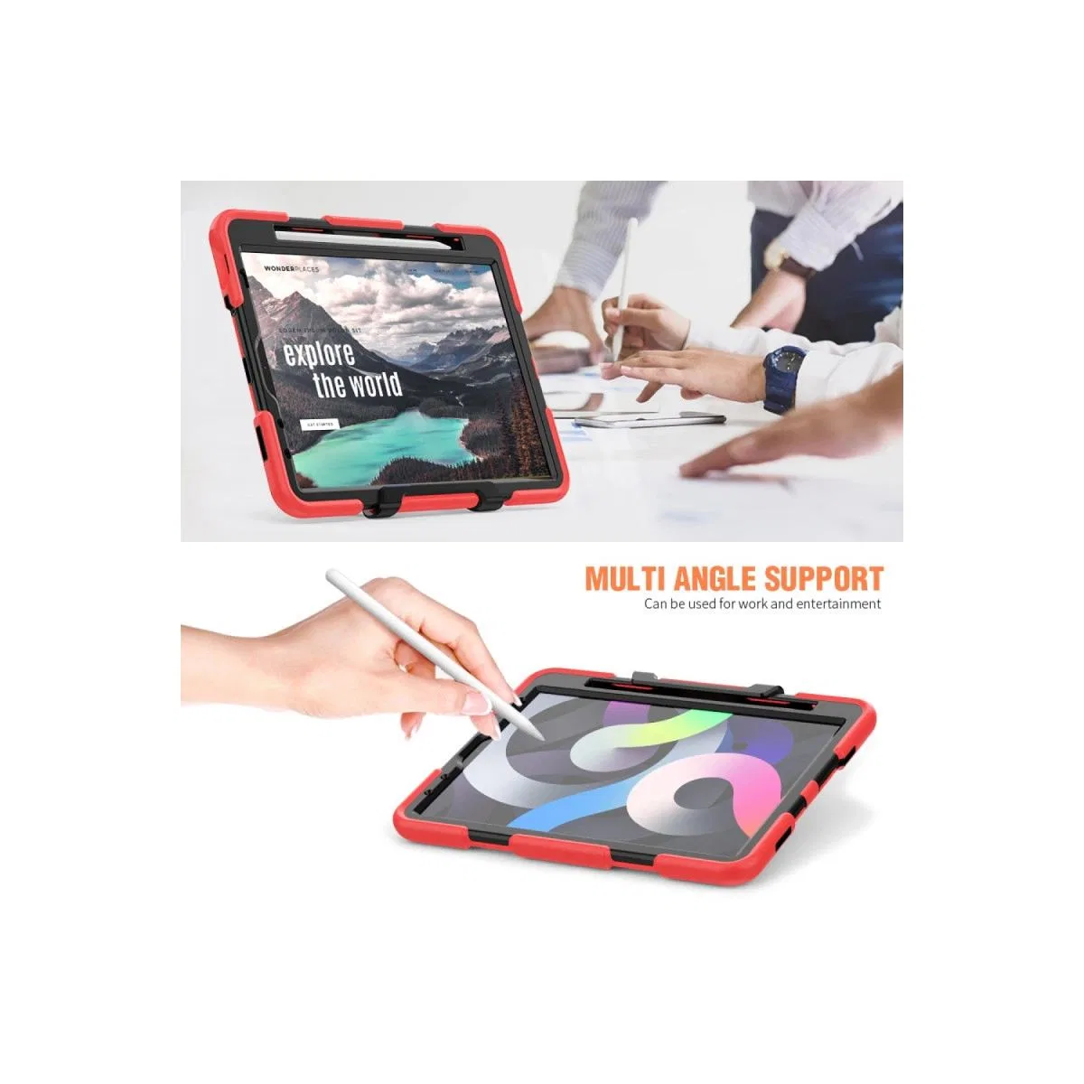 Apple İpad Pro 11 (2020) Kılıf Griffin Tablet Kapak - Kırmızı görsel 6