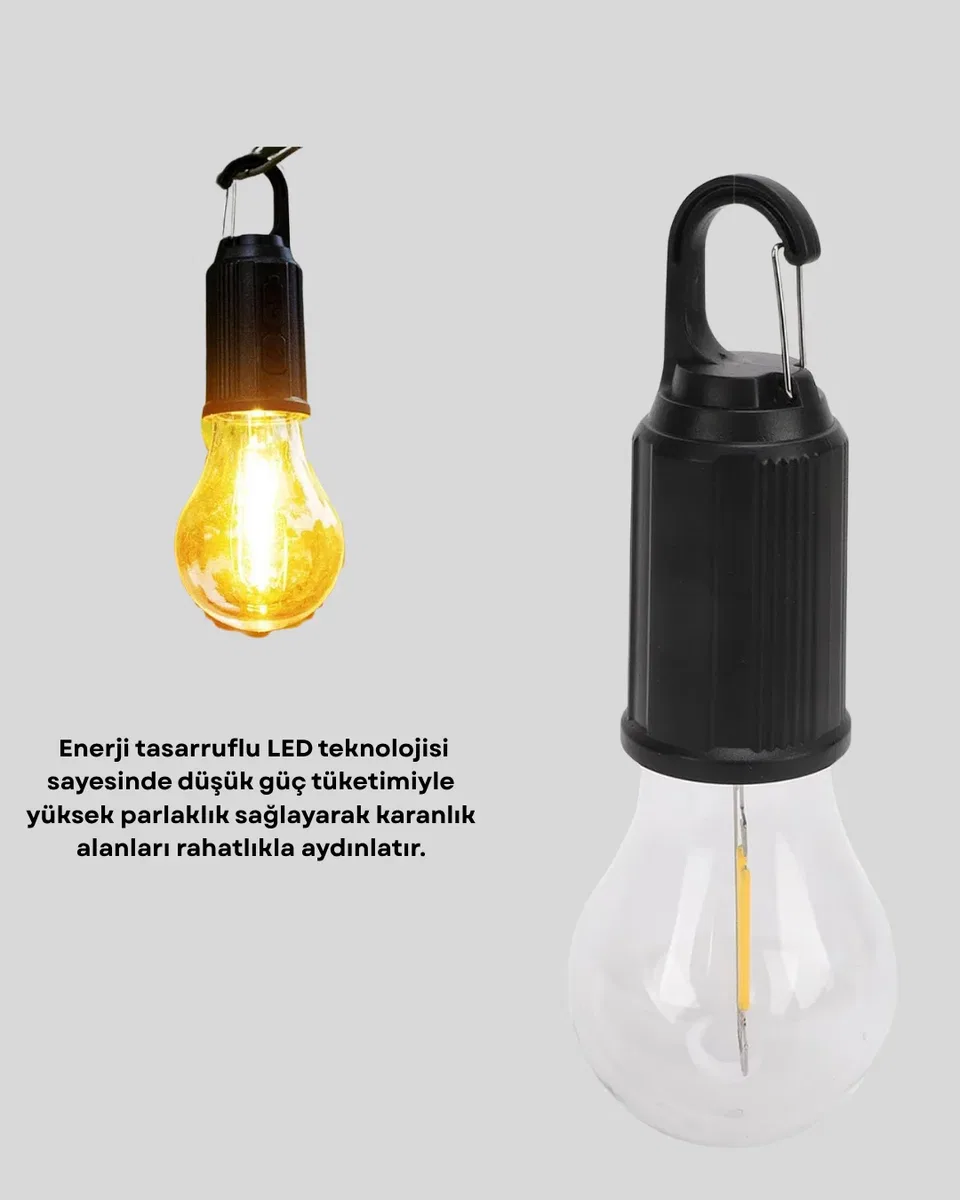 Type-C Şarjlı LED Kamp Lambası – Uzun Ömürlü Pil ve Yüksek Parlaklık görsel 2