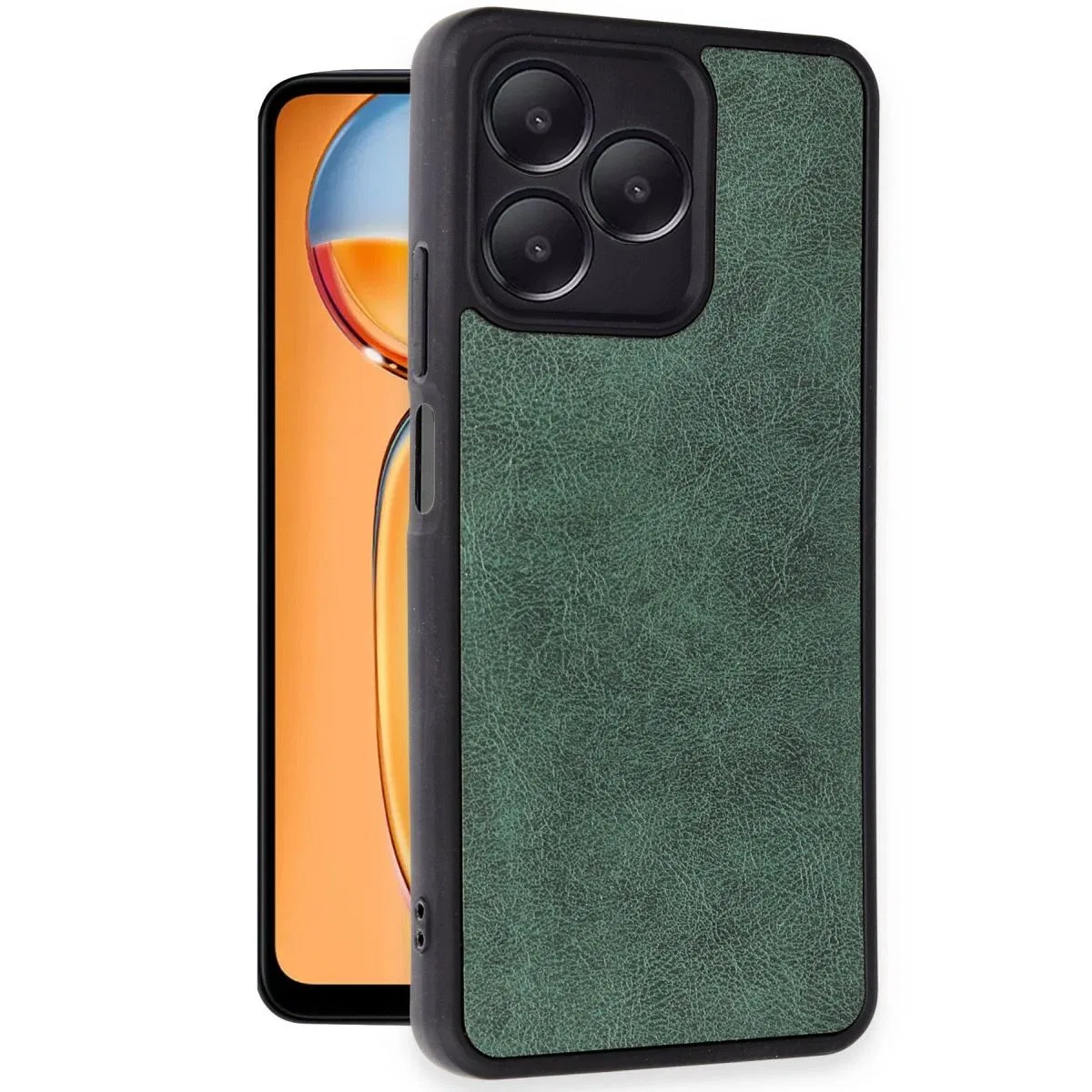 Realme Note 50 4g Kılıf Aras Deri Kapak - Koyu Yeşil görsel 2