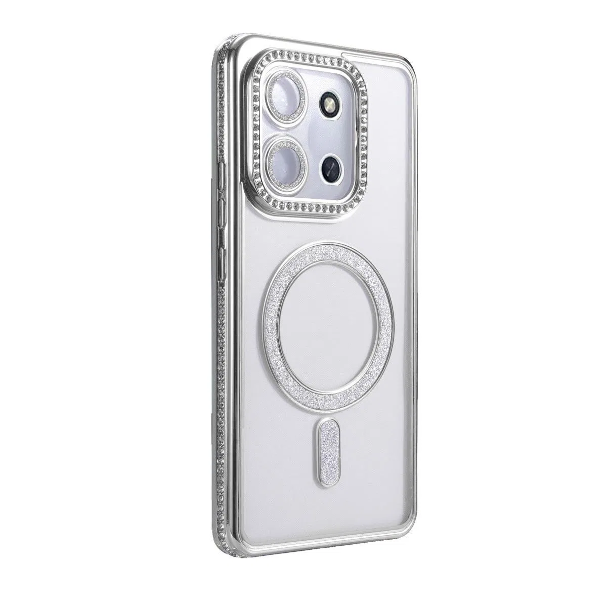 Xiaomi Redmi 15c 4g Joke Simli Magneticsafe Kılıf - Gümüş görsel 3