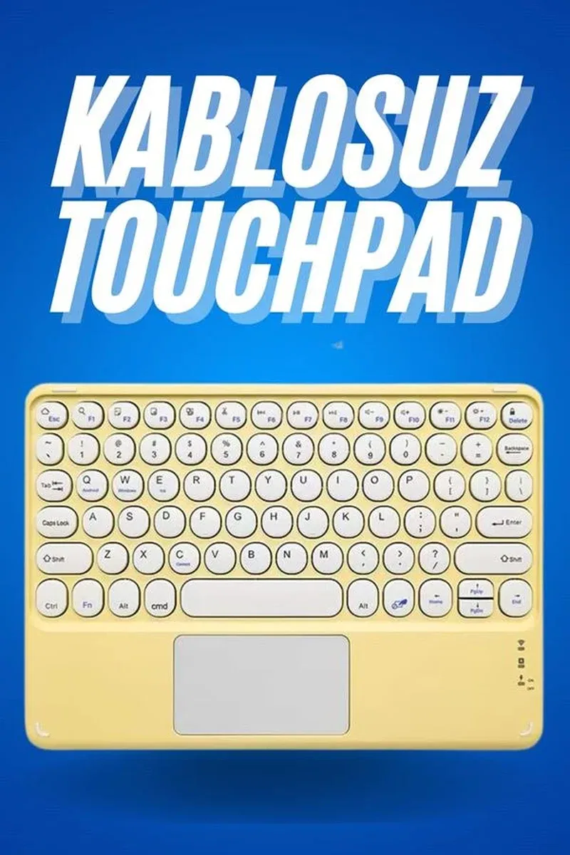 Bluetooth Touchpad Klavye Ultra İnce Taşınabilir Q Klavye Yeni Nesil görsel 2