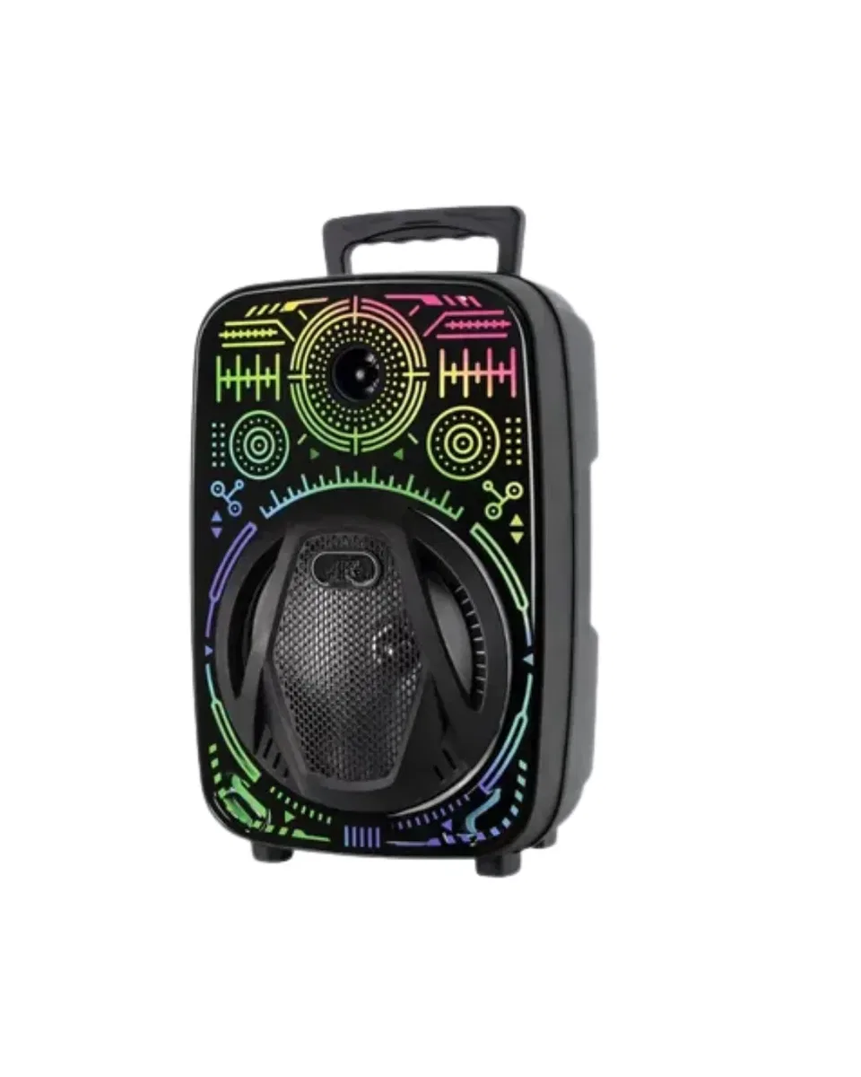 Karaoke Hoparlör RGB LED Işıklı USB FM Radyo Destekli Taşınabilir Speaker görsel 5