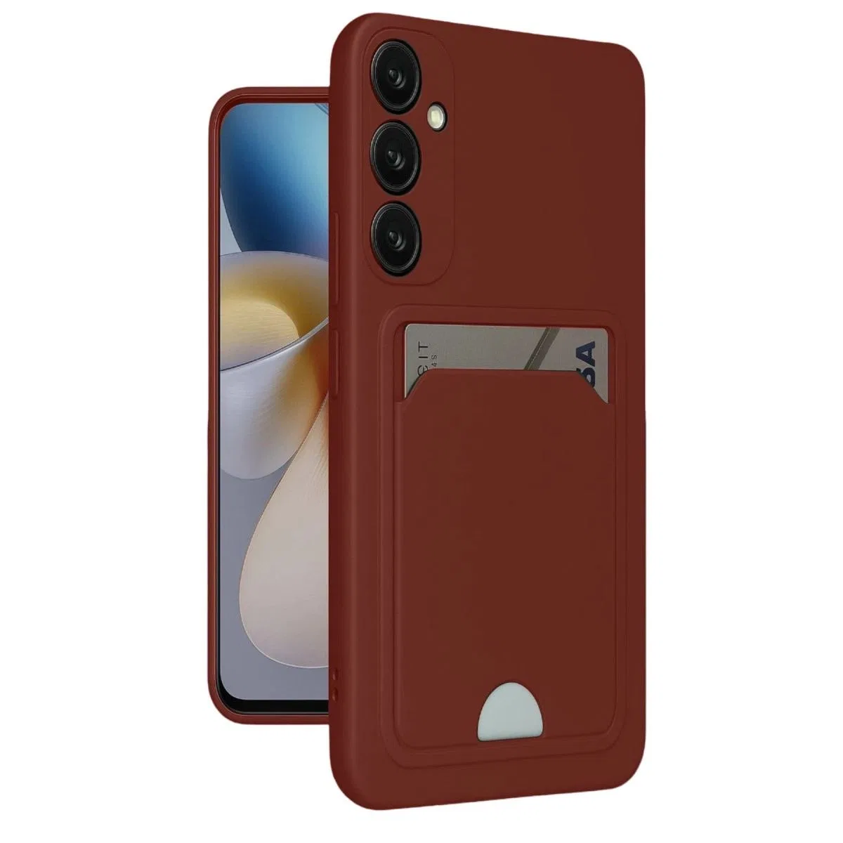 Samsung Galaxy A16 5g Kılıf Kelvin Kartvizitli Silikon - Bordo