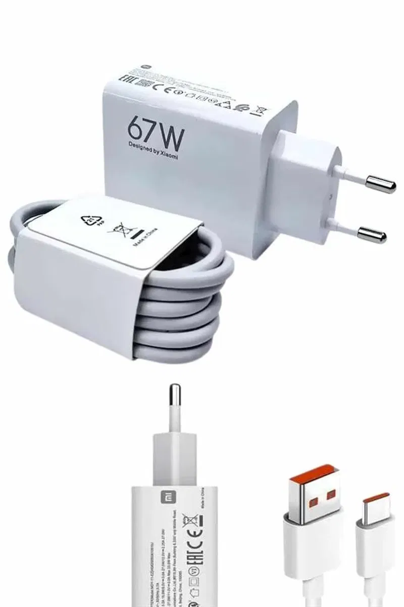 Beyaz Ultra Plus Hızlı Şarj Seti Şarj Adaptörü ve Kablosu 67W görsel 5