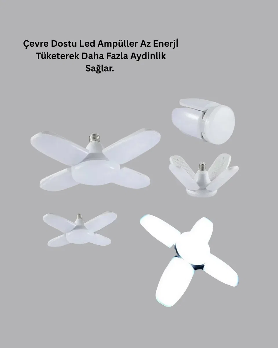 Enerji Tasarruflu LED Ampül 60 Watt 4 Kollu Beyaz Işık Yeni Nesil görsel 4