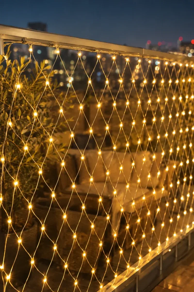 Ağ Şeklinde LED File Işık Dekoratif Ortam Aydınlatma Bahçe Balkon Süsü görsel 5