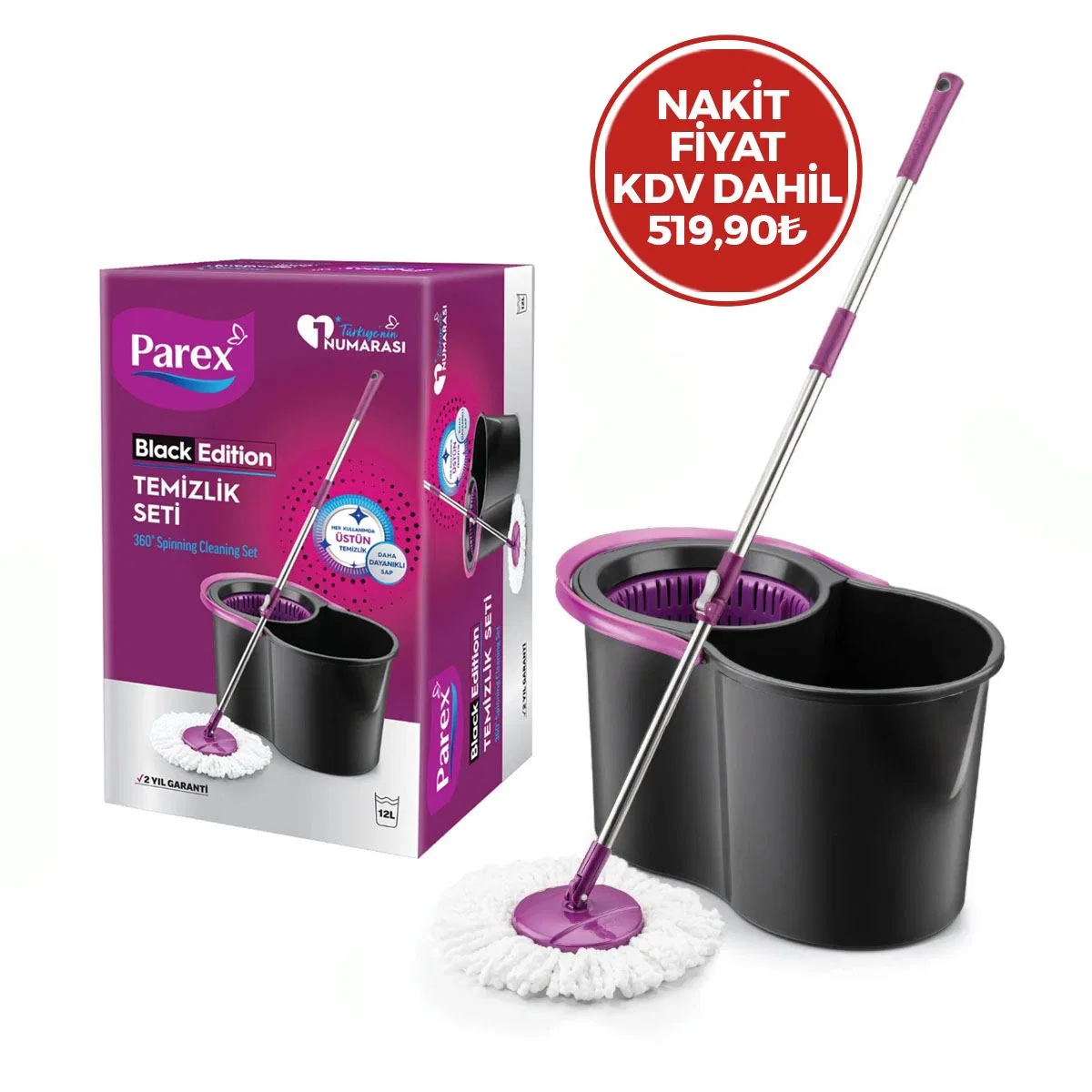 Otomatik Mop Temizlik Seti 12 L görsel 2