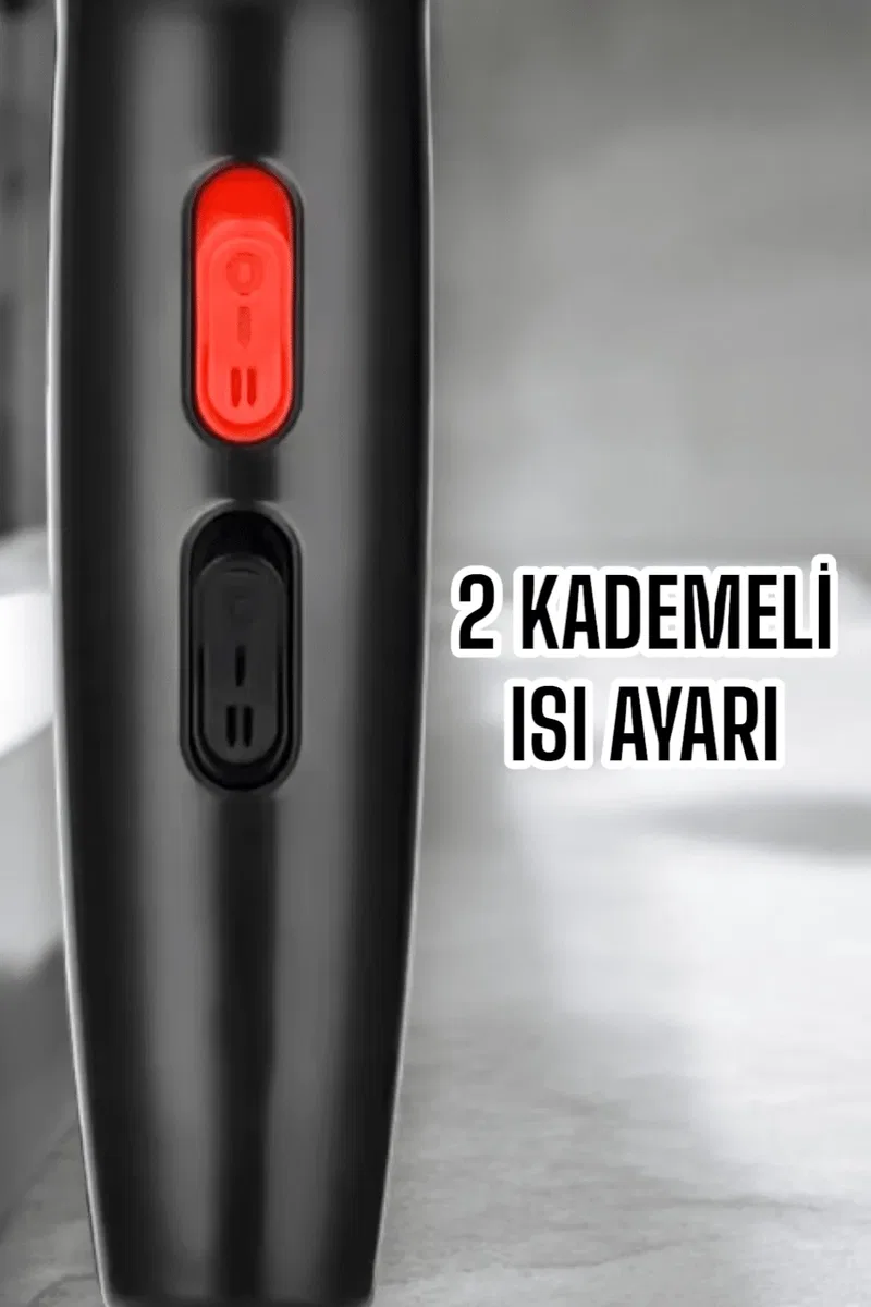 Tüm Saç Tiplerine Uygun, İki Kademeli Hız Ayarlı Fön Makinesi görsel 3