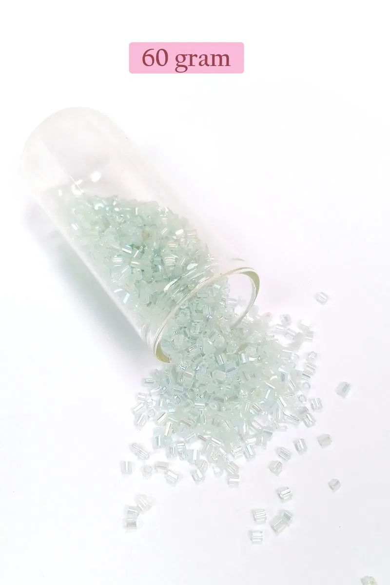 Kesme Cam Boncuk 2mm - 60 Gram - Şeffaf Beyaz - BNC368