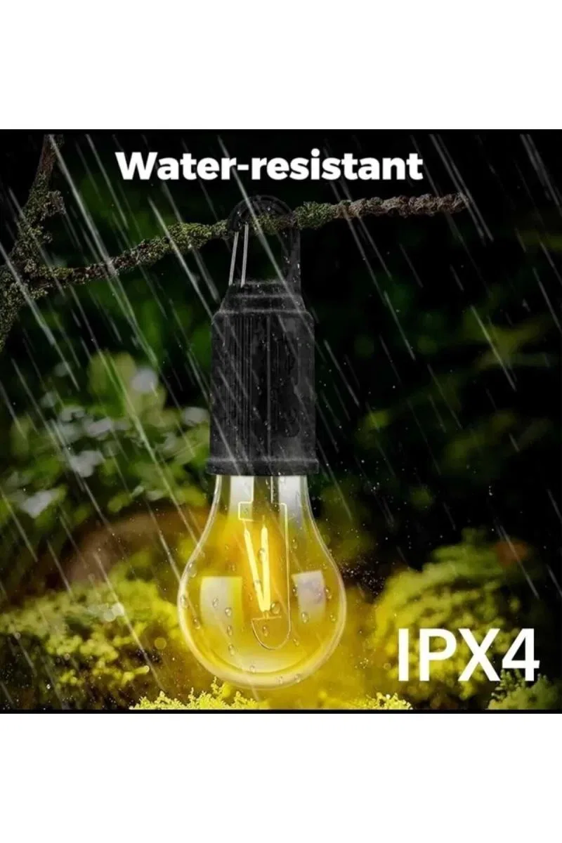 Taşınabilir Şarjlı Led Ampül Outdoor Kamp Bahçe Lambası 10w Askılı Kırılmaz Led Işık görsel 6