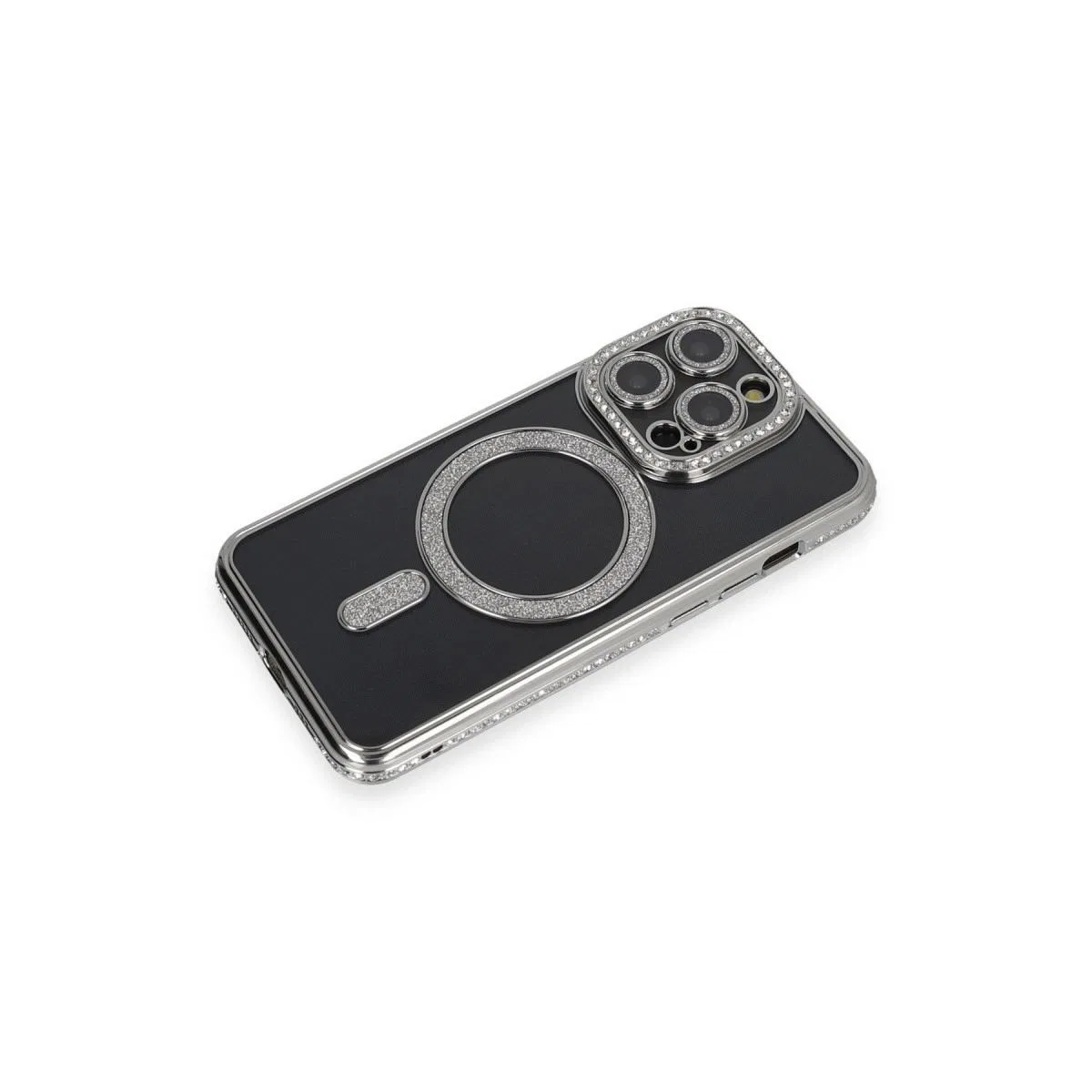 Apple İphone 14 Pro Max Kılıf Joke Simli Magneticsafe Kılıf - Gri görsel 3