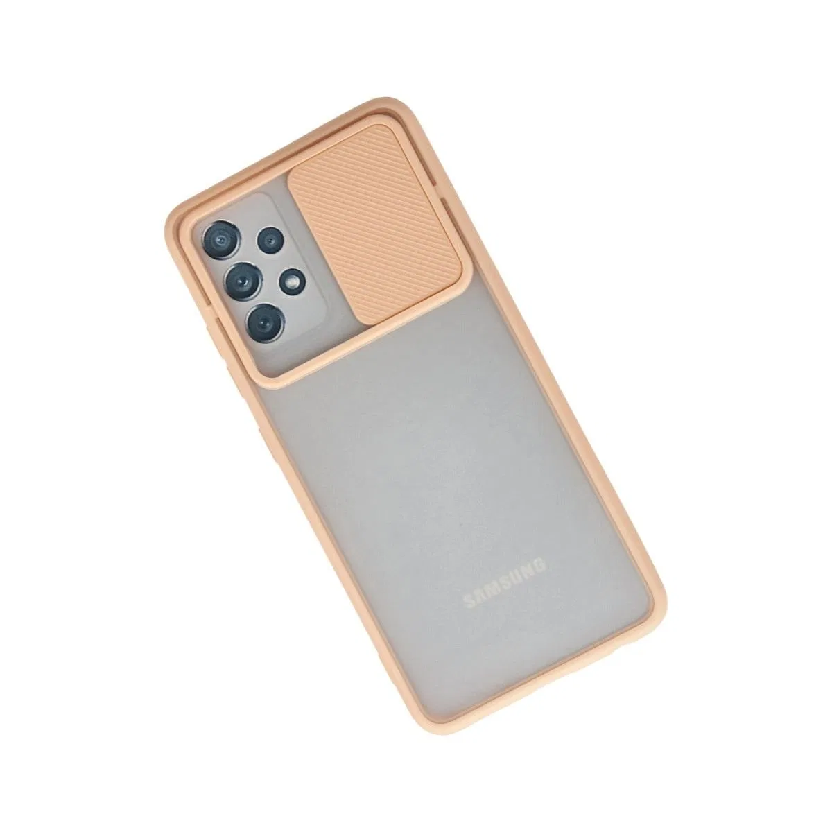 Samsung Galaxy A72 Kılıf Palm Buzlu Kamera Sürgülü Silikon - Pembe görsel 2