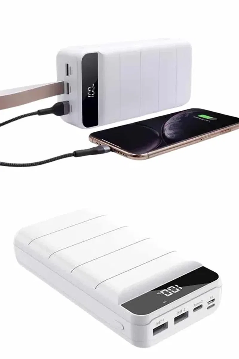 Powerbank 50. 000 Mah Dijital Göstergeli Taşınabilir 4 Portlu Hızlı Powerbank görsel 3