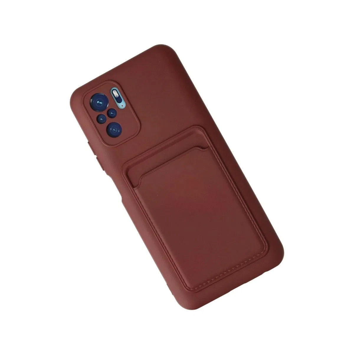 Xiaomi Redmi Note 10s Kılıf Kelvin Kartvizitli Silikon - Bordo görsel 3