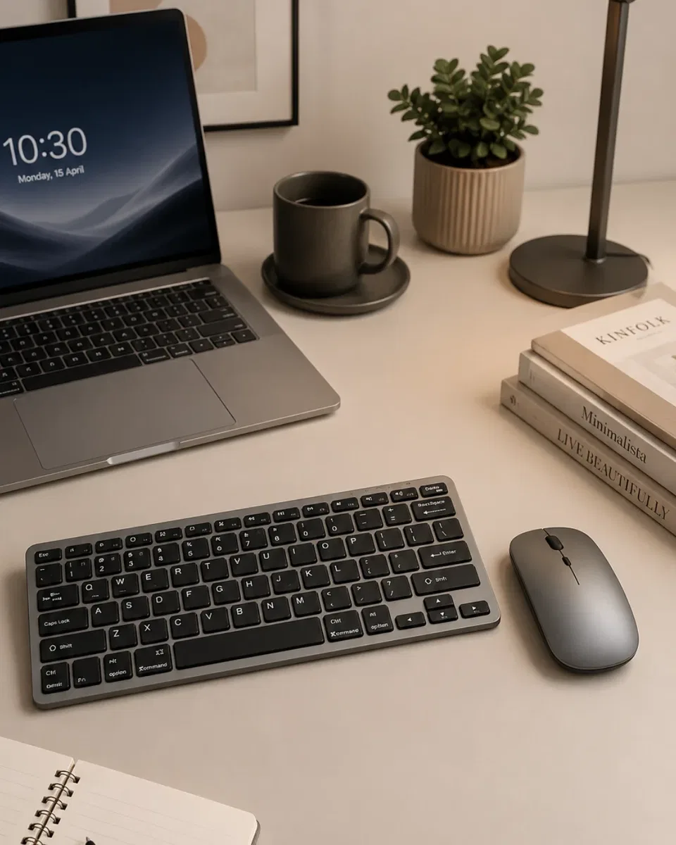 Bluetooth ve 2. 4G Destekli Kablosuz Klavye Mouse Seti Şarj Edilebilir