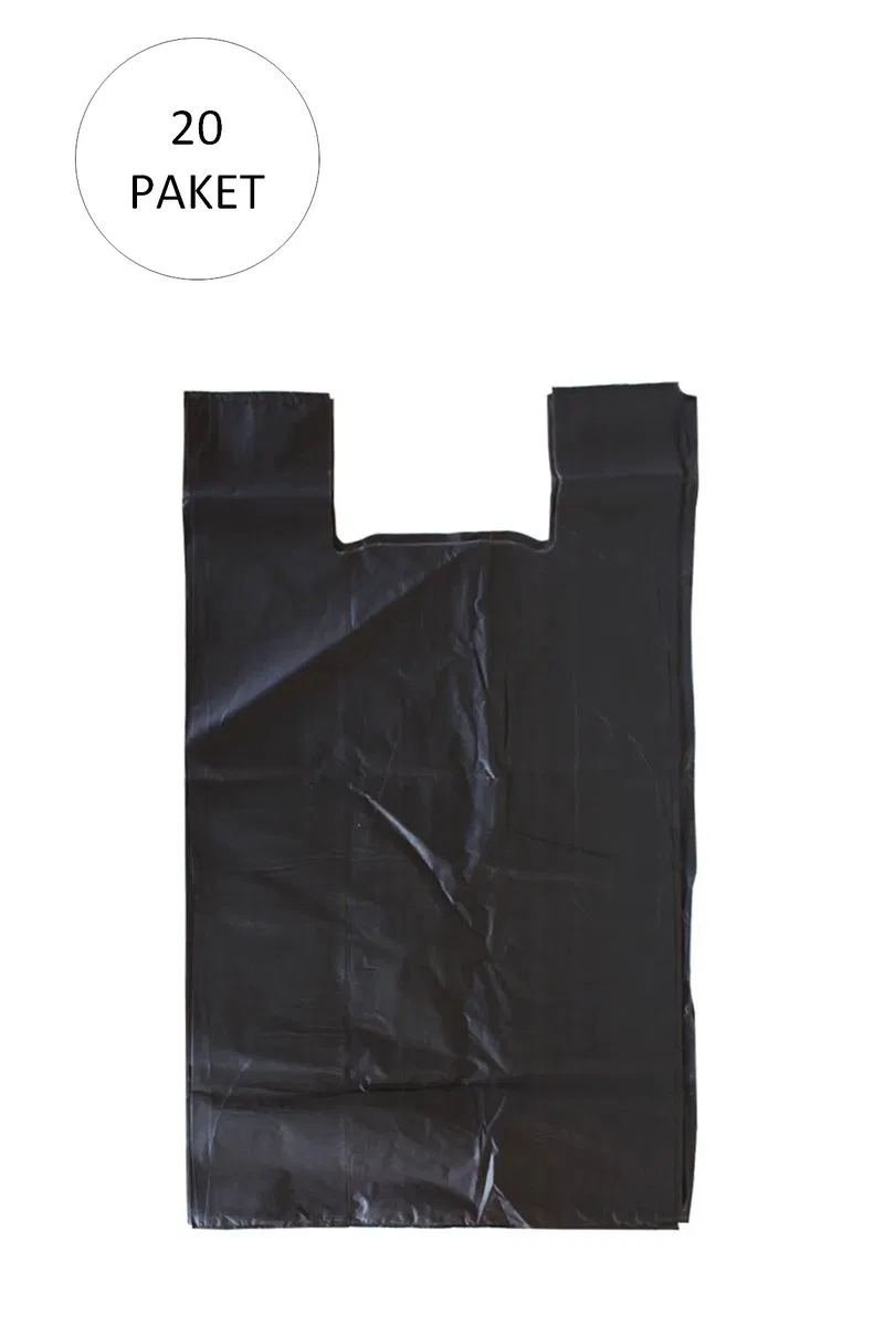 Siyah Hışır Atlet Poşet Mini Boy 22x31 cm 20 Paket Takriben 10. 000 Adet