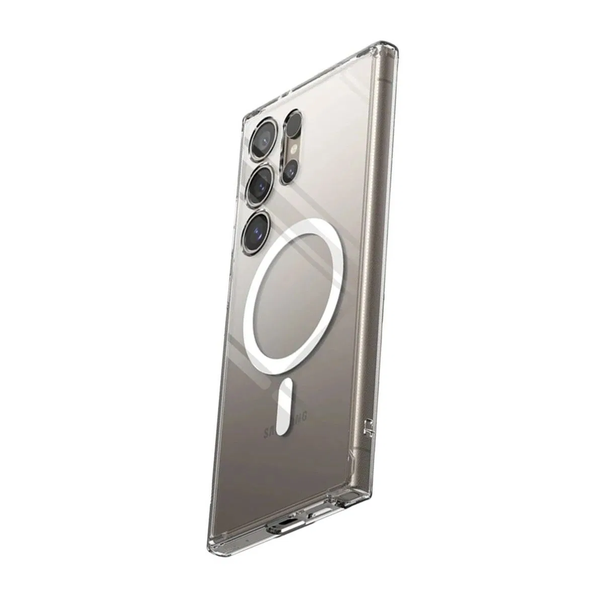 Samsung Galaxy S24 Ultra Kılıf Magneticsafe Şeffaf Silikon - Şeffaf görsel 2