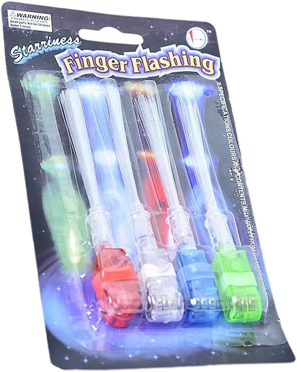 Led Işıklı Renkli Püsküllü Parmak Işığı 4 Renk 4 Adet görsel 4