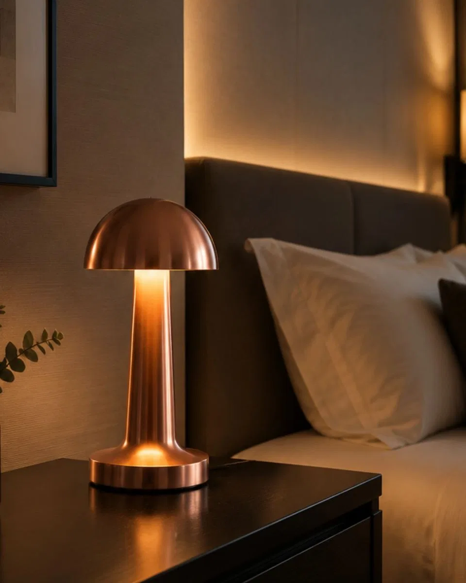 Usb Çıkışlı Led Mantar Masa Lambası 3 Modlu Dokunmatik Aydınlatma