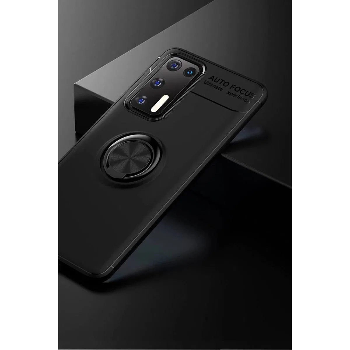Huawei P40 Kılıf Range Yüzüklü Silikon - Siyah görsel 3
