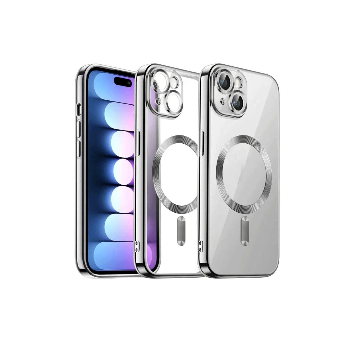 Apple İphone 13 Kılıf Kross Magneticsafe Kapak - Gümüş
