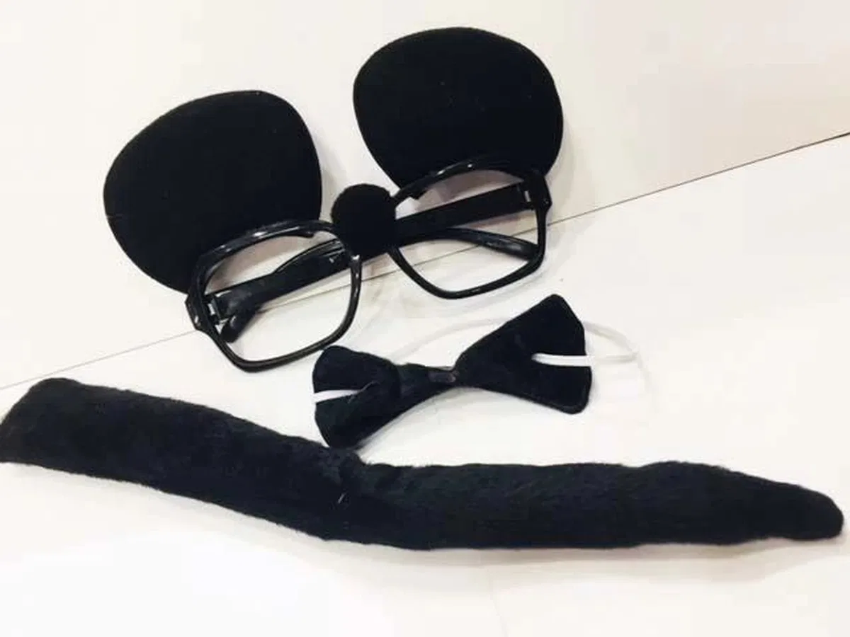 Mickey Mouse Gözlüğü Papyonu Kuyruğu Seti görsel 2