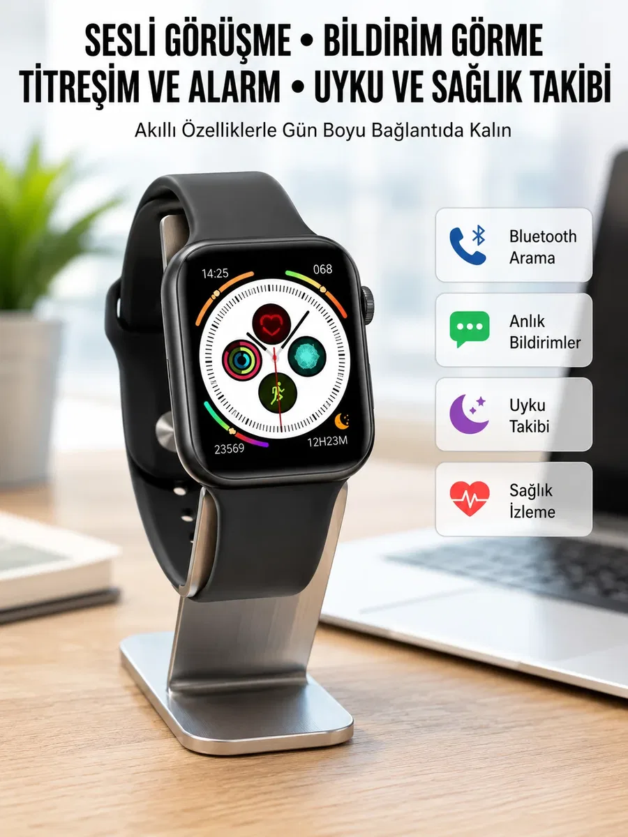 Dokunmatik Ekran Akıllı Saat Tema Değiştirme Şık ve Modern Unı