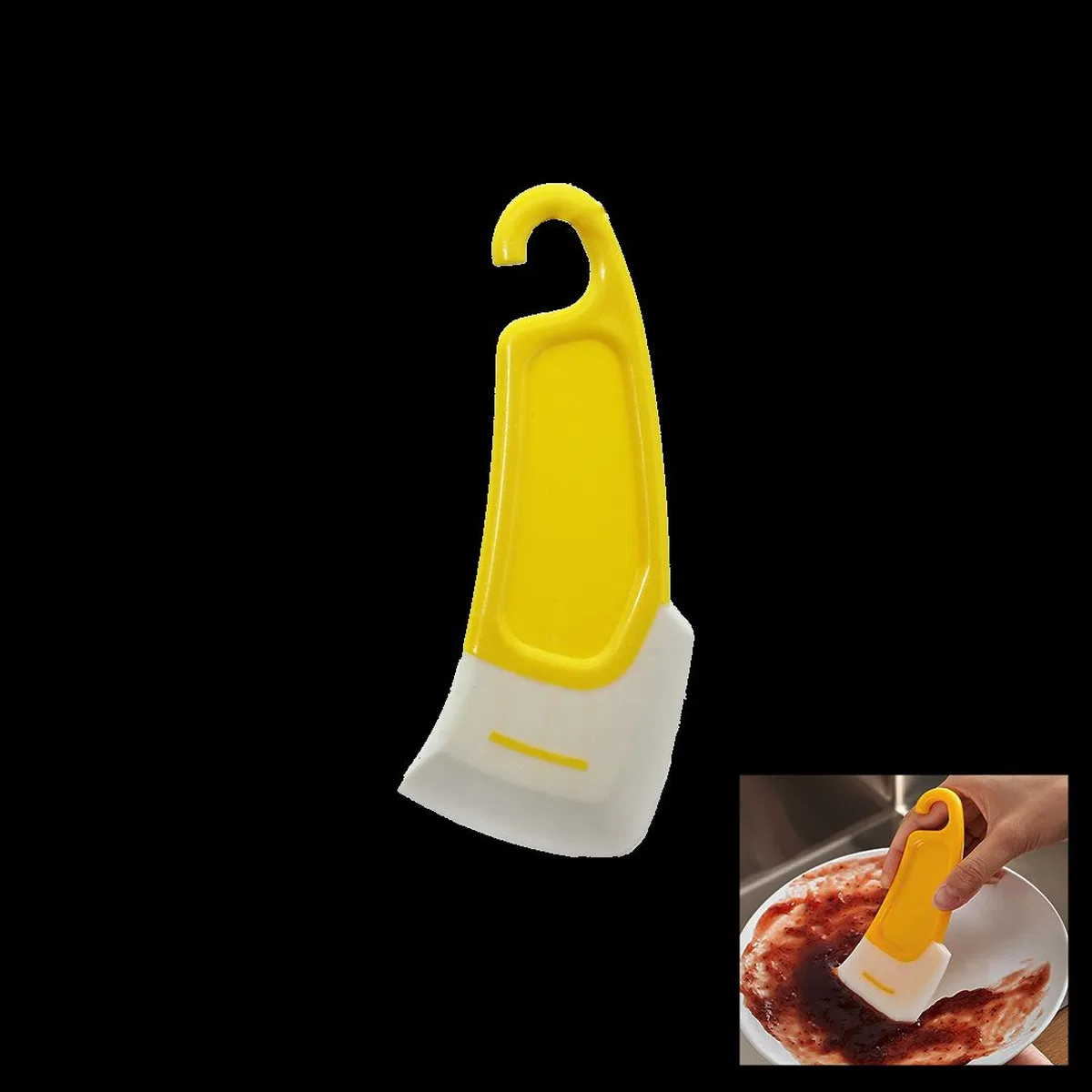 Mini Silikon Spatula - Yağ ve Leke Kazıyıcı (Plastik Saplı) görsel 2