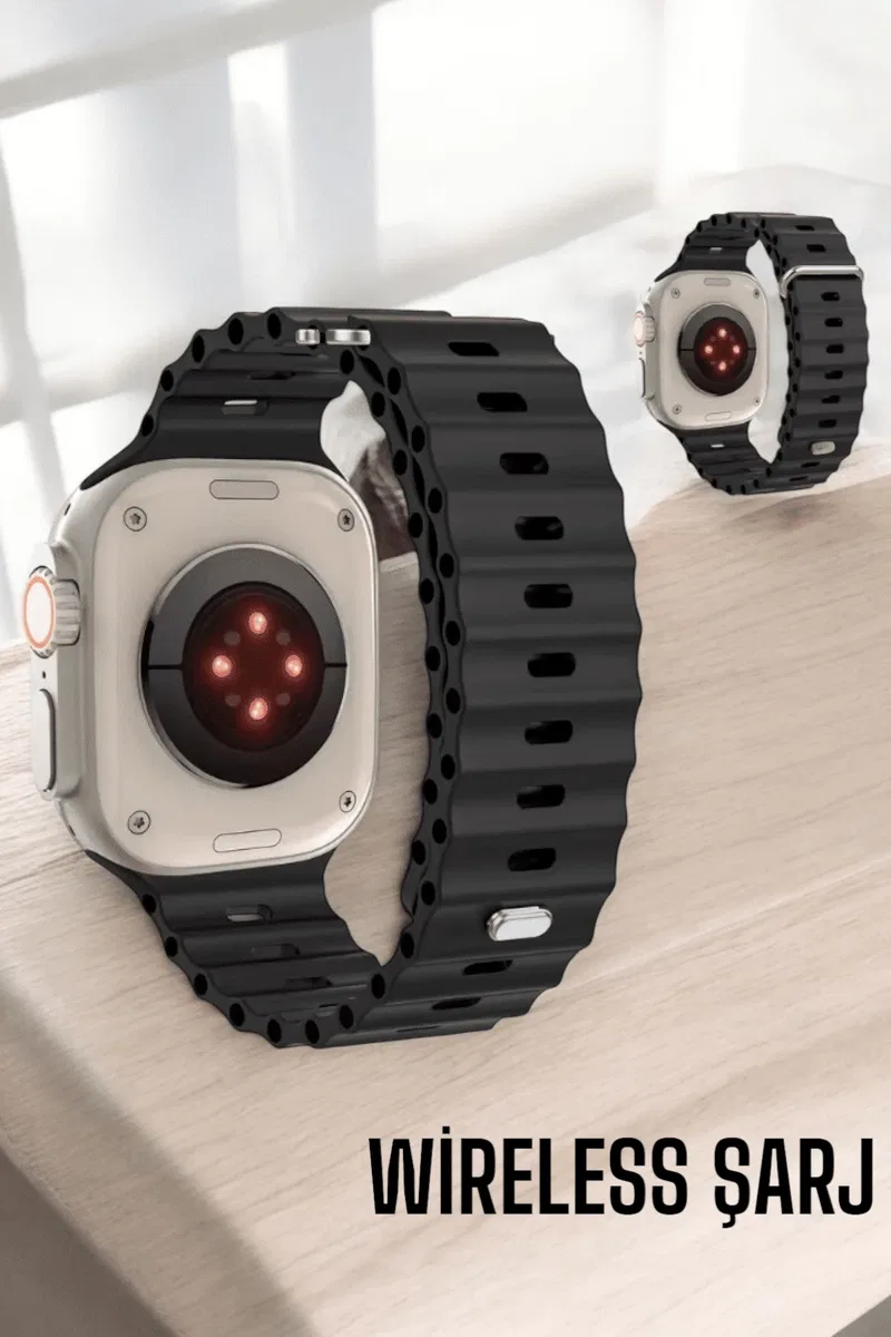 45 MM Gri Kasa Ultra Akıllı Saat Sesli Görüşme, Sağlık Takibi, Suya Dayanıklı görsel 2