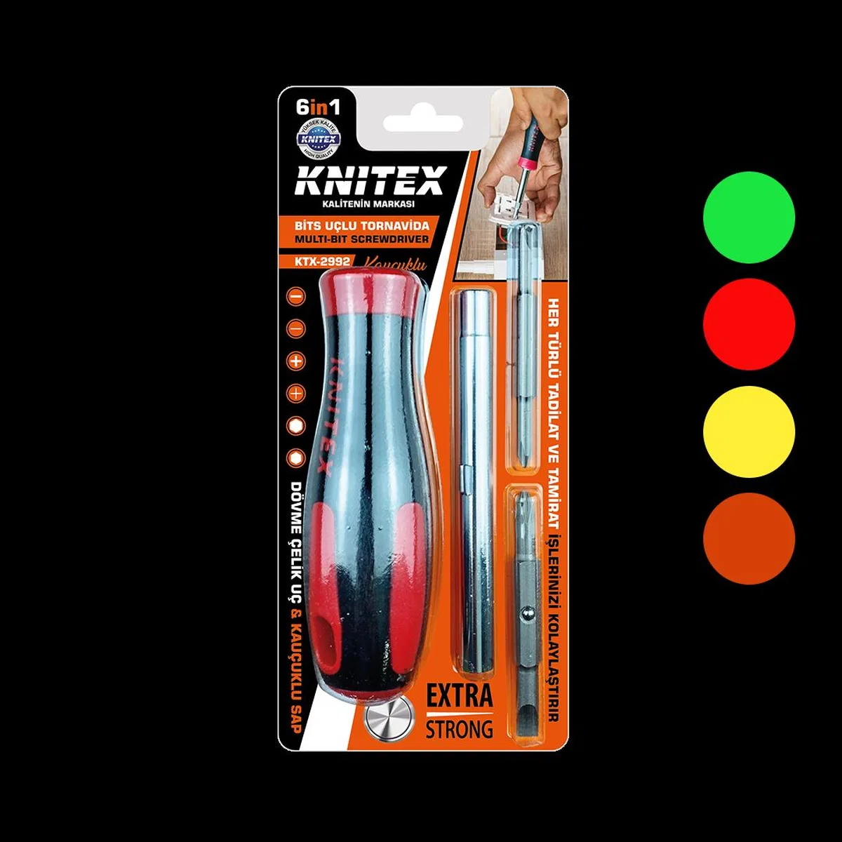 6-in-1 Kauçuk Uçlu Bits Tornavida görsel 2