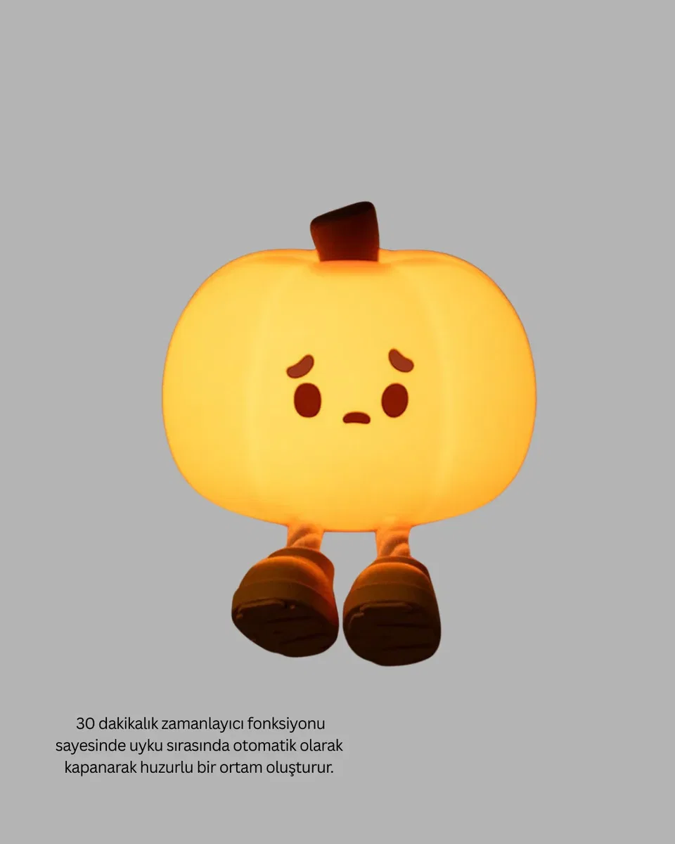 Dekoratif Pumpkin Gece Lambası Şarjlı Dokunmatik LED Işık Yeni Nesil görsel 3