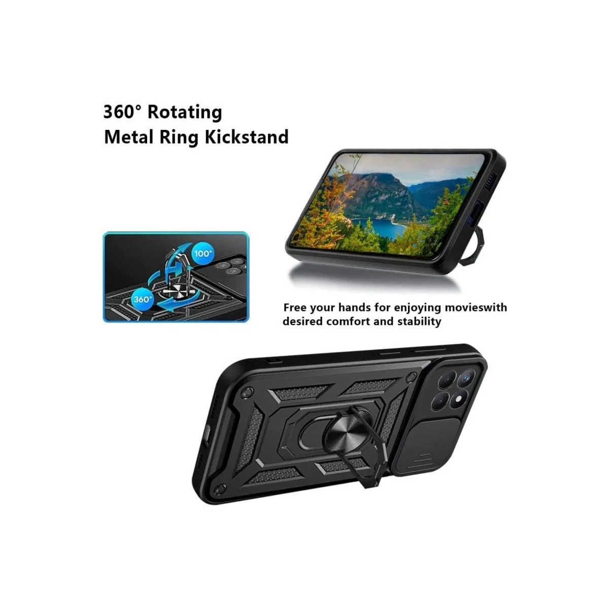 Samsung Galaxy M15 Kılıf Pars Lens Yüzüklü Silikon - Lacivert görsel 3
