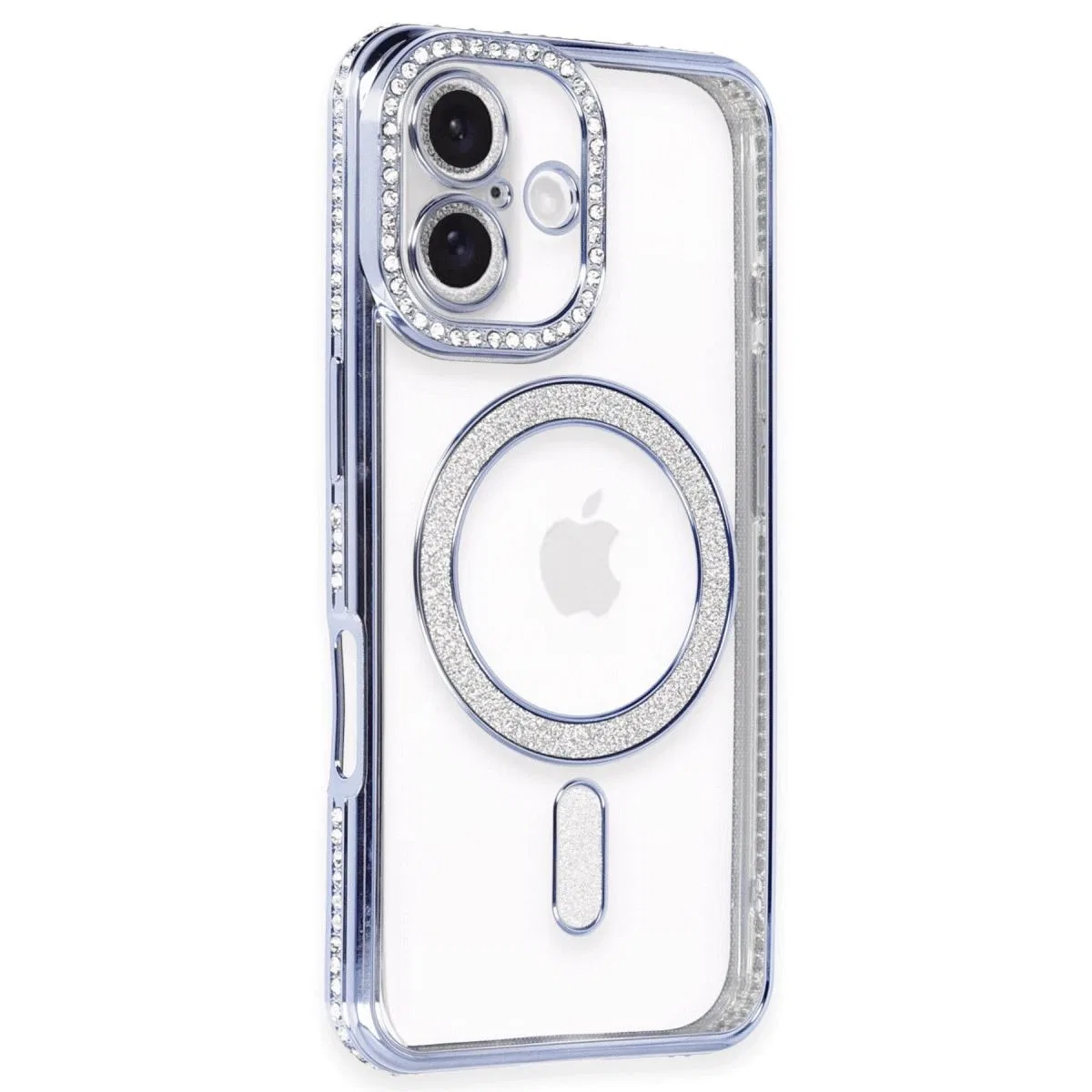 Apple İphone 16 Plus Kılıf Joke Simli Magneticsafe Kılıf - Mavi görsel 2