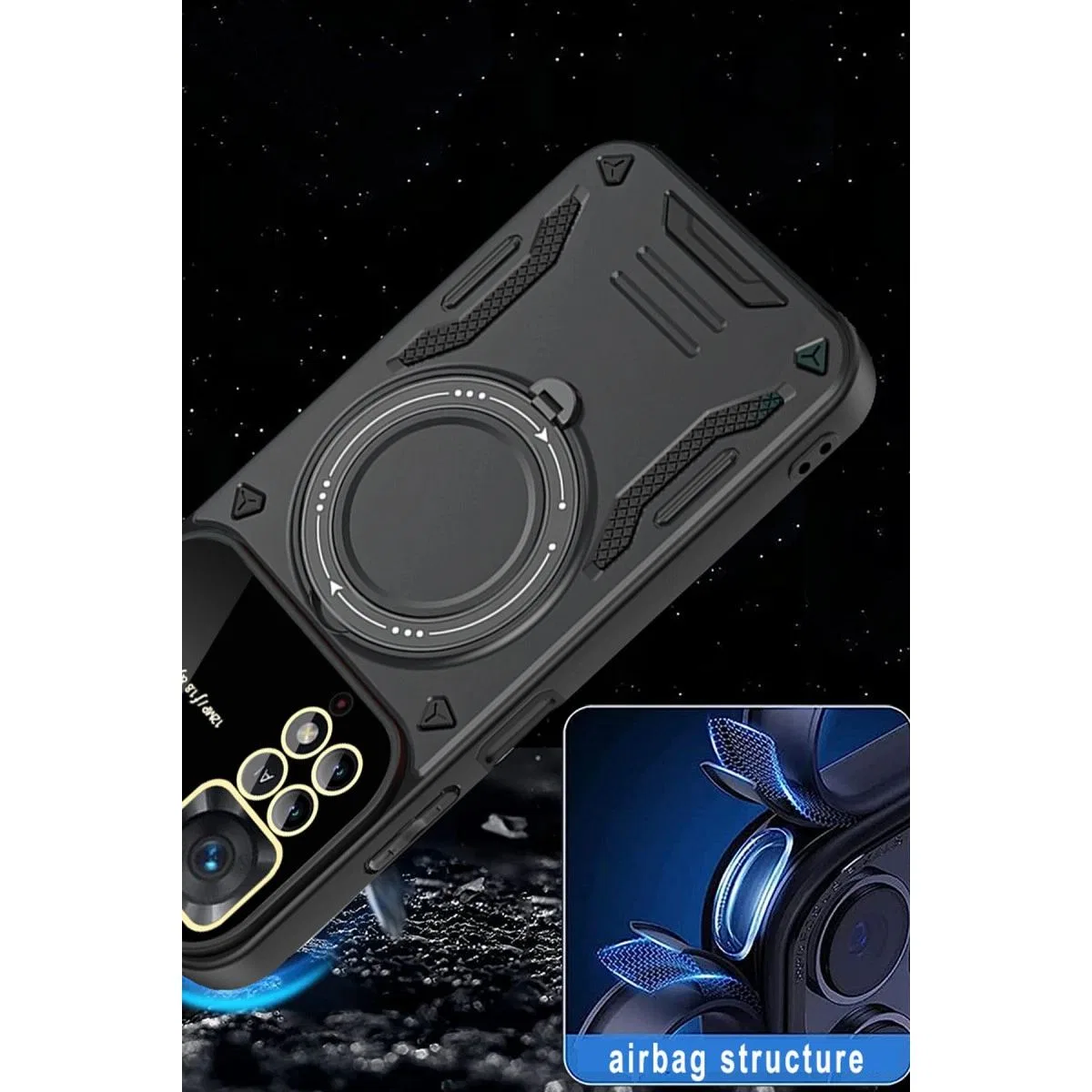 Xiaomi Redmi Note 12 Pro 4g Kılıf Joy Lens Standlı Kapak - Kırmızı görsel 4