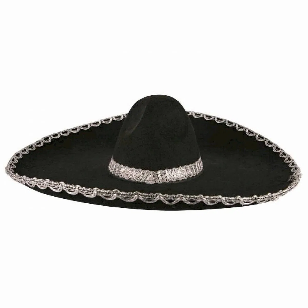 Sombrero Meksika Şapkası Mariachi Gümüş Şeritli Yetişkin Boy görsel 2