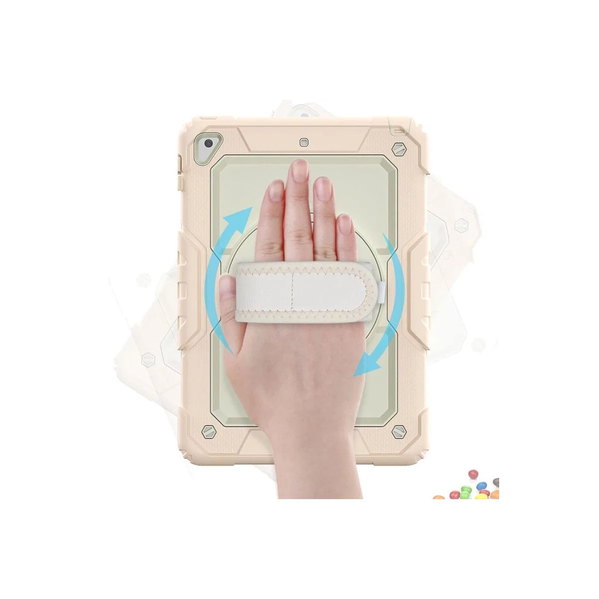 Apple İpad 5 Air 9. 7 Kılıf Strap New Tablet Kapak - Pembe görsel 3