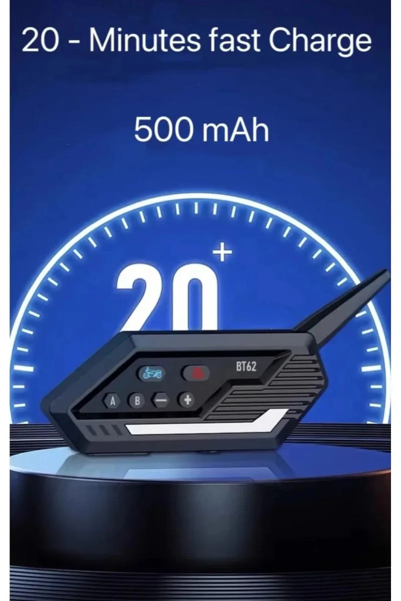 Bt62 Motosiklet Kask Kulaklığı Bluetooth Intercom 2 Intercom Bağlantılı görsel 6