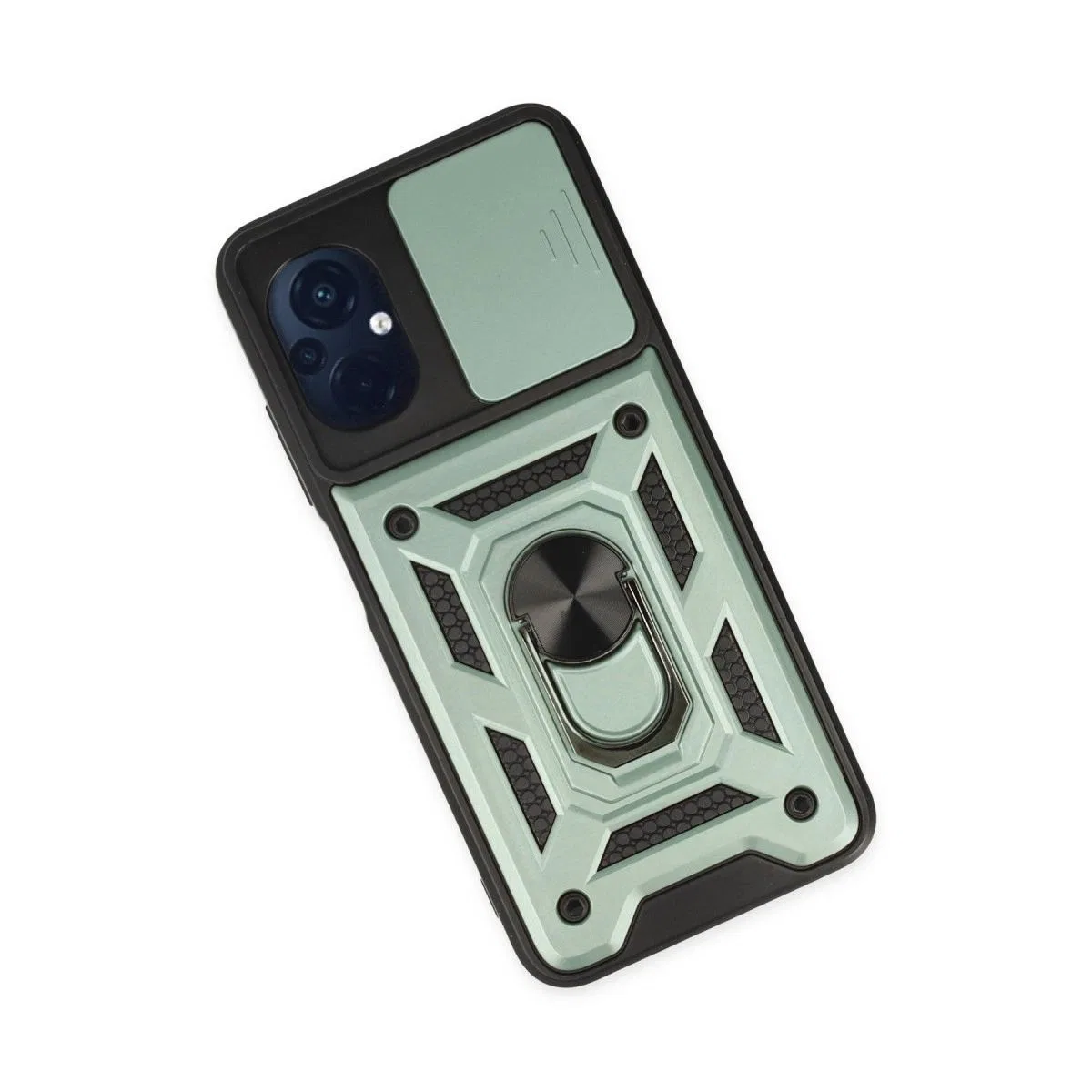 Xiaomi Poco M5 Kılıf Pars Lens Yüzüklü Silikon - Yeşil görsel 3