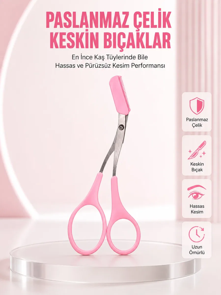 Taraklı Kaş Düzeltme Makası – Hassas Şekillendirme ve Kolay Kullanım