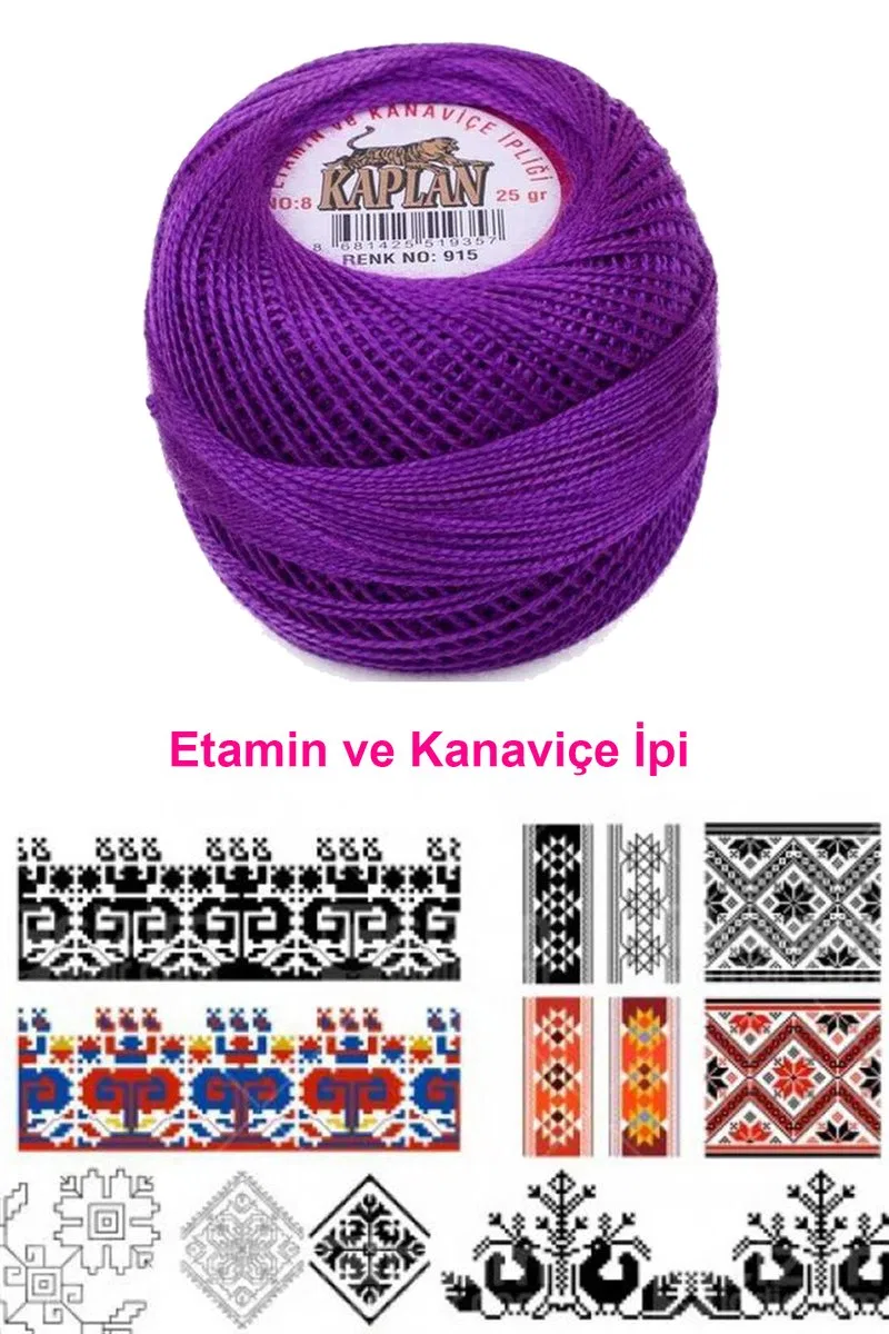 Kaplan Etamin Ve Kanaviçe İpi 8 No Kod/Renk: 915 - Royaleks görsel 2