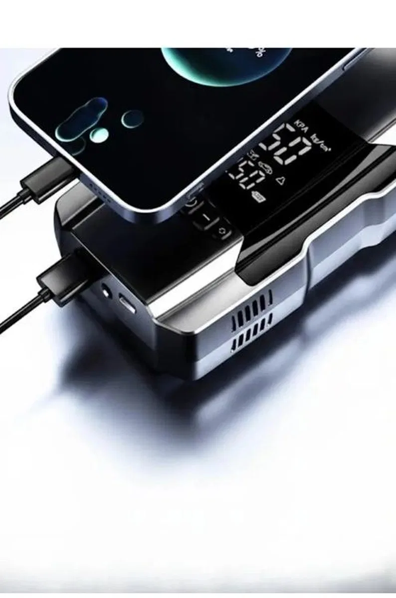 Şarjlı 10. 000 Mah Akıllı Dijital Lastik Şişirme Pompası | 150 Psı | 12v Akü Şarj Takviyeli görsel 7